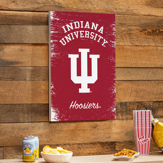 Team Sports America Classic - Indiana University Wood Wall Sign, 16x24