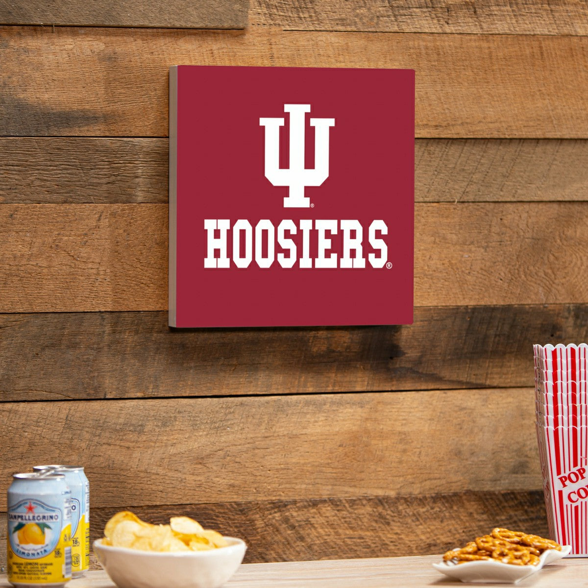 Team Sports America Essential - Indiana University Wood Wall Sign, 12x12