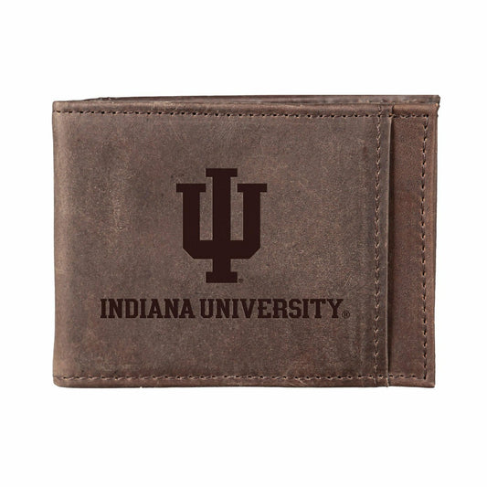Team Sports America Everyday - Front Pocket Wallet w/ RFID Blocking, Indiana Unviersity, Brown