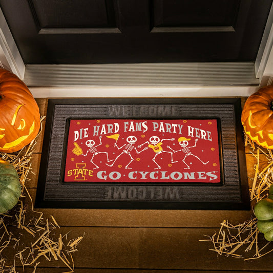 Team Sports America Recommended - Iowa State University Flocked Coir Halloween Sassafras Switch Mat, 22"