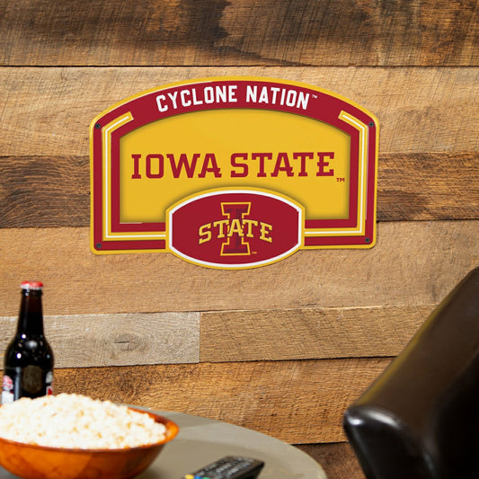 Team Sports America Exclusive - Iowa State University USA Embossed Steel Wall Sign, 11" x 17"