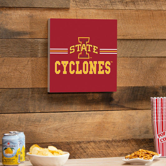 Team Sports America Signature - Iowa State University Wood Wall Sign, 12x12