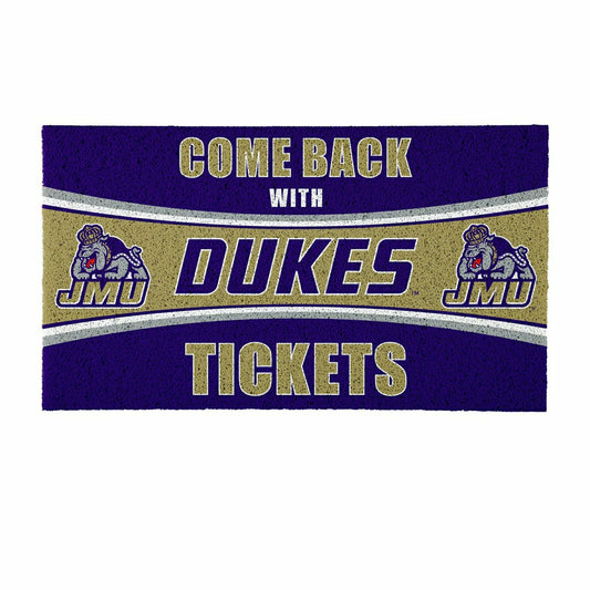 Team Sports America Signature - 28" x 16" PVC Trapper Mat, Come Back with Tickets, James Madison Unive