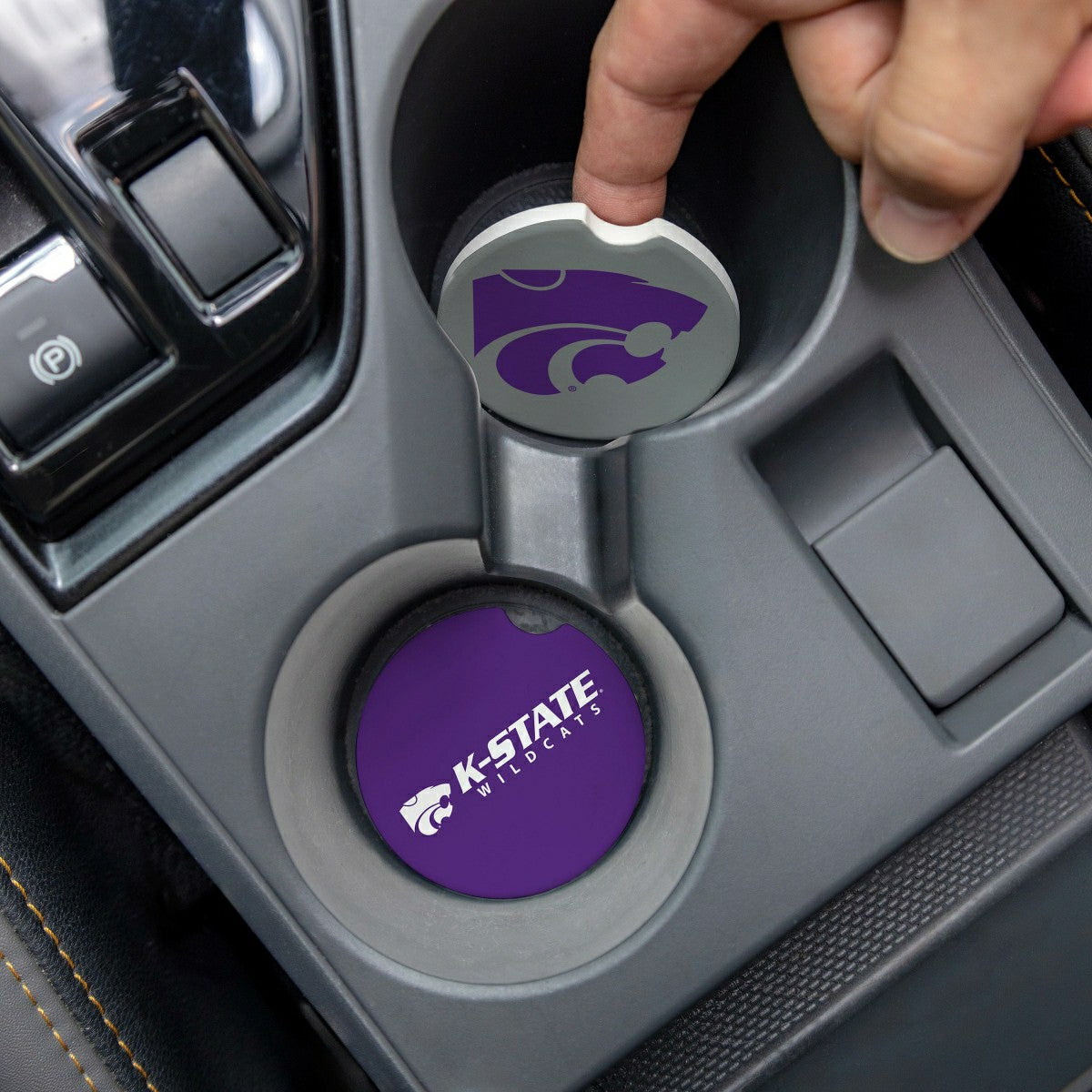 Team Sports America Trending - Kansas State University Car Coaster Set, 2pc