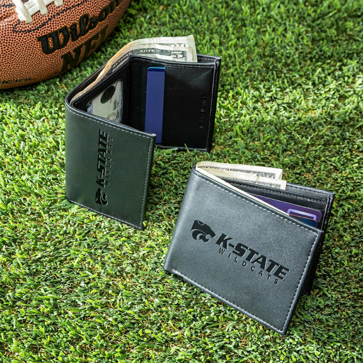 Team Sports America Recommended - Kansas State University, Bi-Fold and Tri-Fold Wallet Gift Set, Black