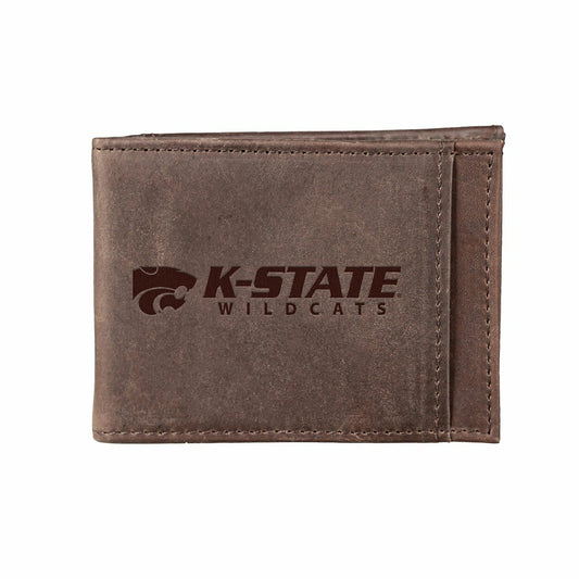 Team Sports America Essential - Front Pocket Wallet w/ RFID Blocking, Kansas State University, Brown
