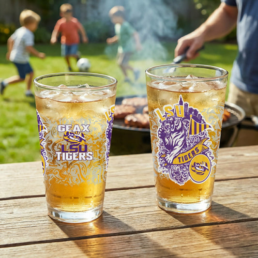 Team Sports America Essential - Louisiana State University 16oz Glass pint, Set of 2