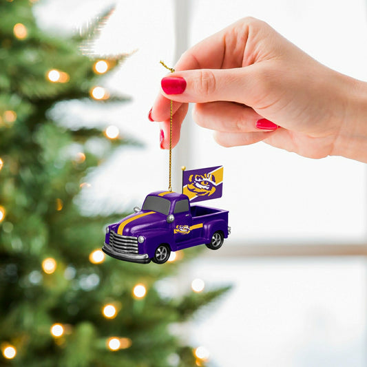 Team Sports America Recommended - Louisiana State University Rally Truck Ornament, Set of 2