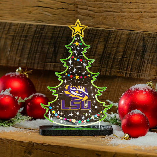 Team Sports America Exclusive - Louisiana State University College Holiday Tree Desklite LED Decor
