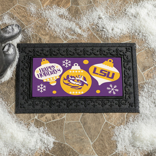 Team Sports America Value - Louisiana State University Holiday Flocked Coir Sassafras Switch Mat,
