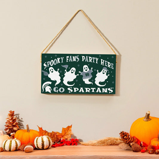 Team Sports America Trending - Michigan State University Halloween Wood Wall Sign, 6x11
