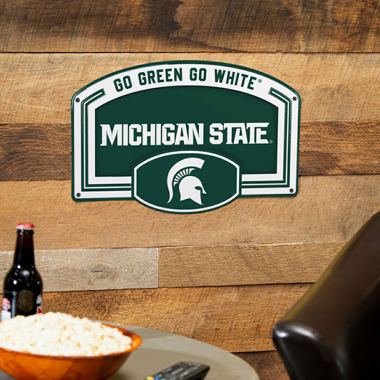 Team Sports America Classic - Michigan State University USA Embossed Steel Wall Sign, 11" x 17"