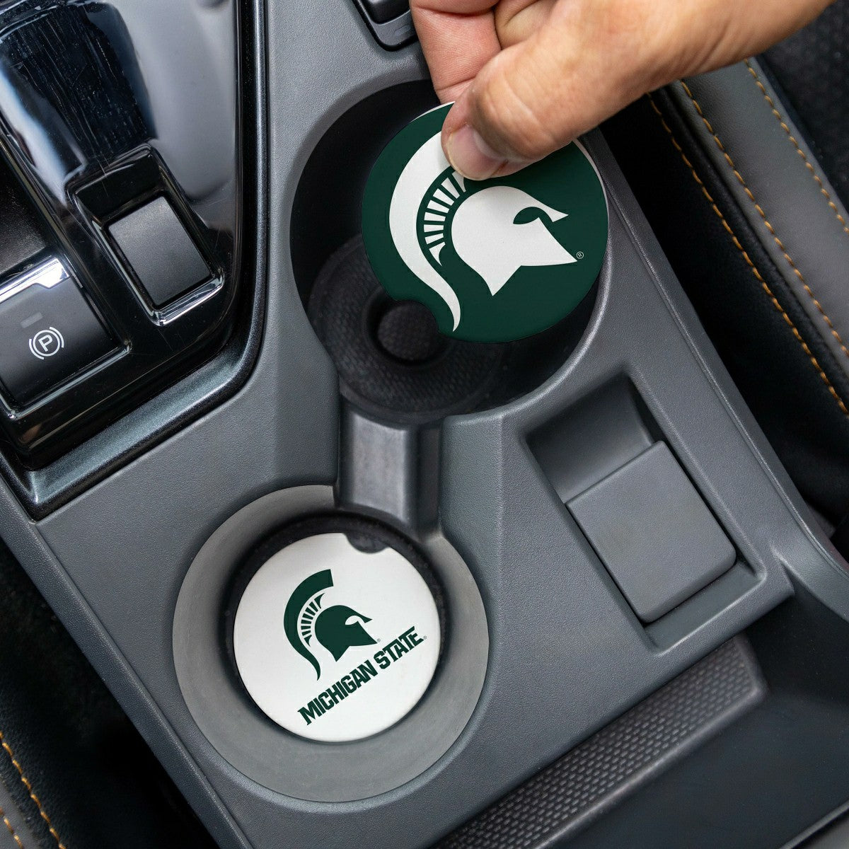 Team Sports America Everyday - Michigan State University Car Coaster Set, 2pc