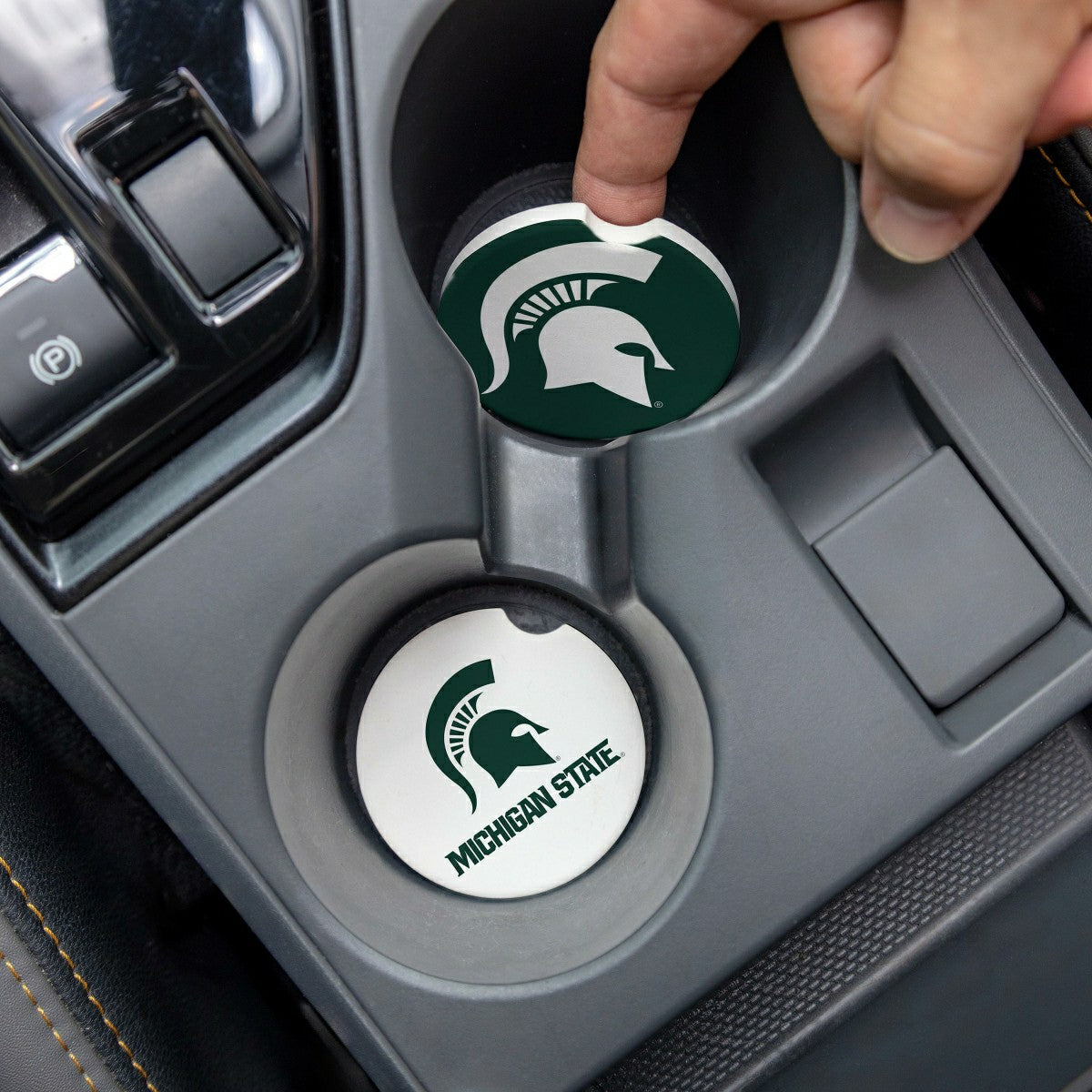 Team Sports America Everyday - Michigan State University Car Coaster Set, 2pc