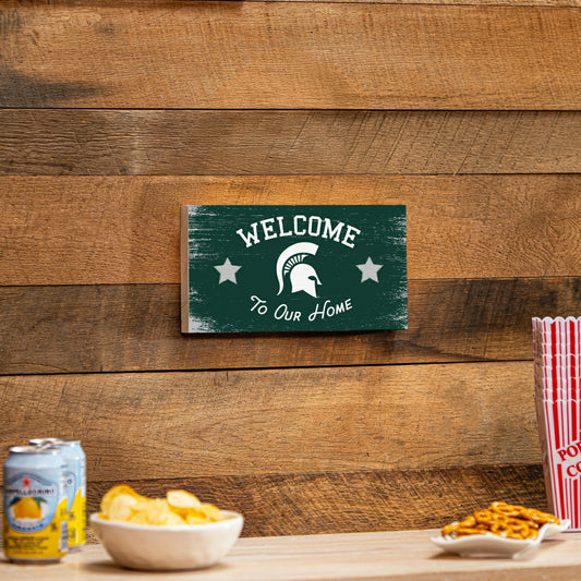 Team Sports America Essential - Michigan State University Wood Wall Sign, 6x11