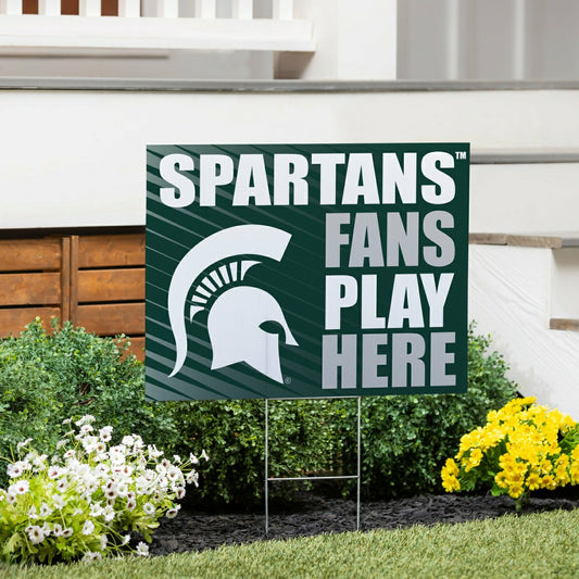 Team Sports America Exclusive - Michigan State University Coroplast Yard Sign "Fans Play Here"