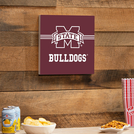Team Sports America Recommended - Mississippi State University Wood Wall Sign, 12x12