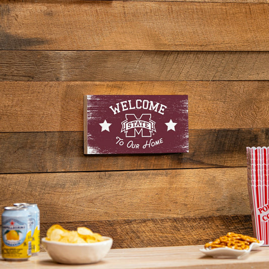 Team Sports America Exclusive - Mississippi State University Wood Wall Sign, 6x11