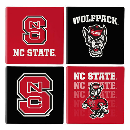Team Sports America Everyday - North Carolina State University Coasters and Caddy Set
