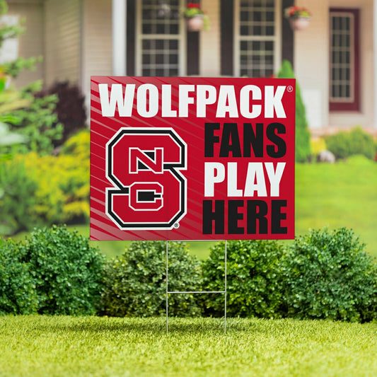 Team Sports America Exclusive - North Carolina State University Coroplast Yard Sign "Fans Play Here"