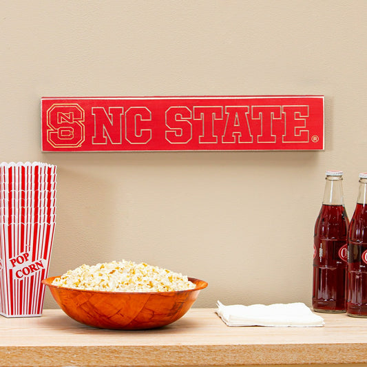 Team Sports America Essential - North Carolina State University Engraved Wood Sign, 3.5" x 18"