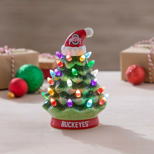 Team Sports America Value - 8" LED Ceramic Christmas Tree, Ohio State University