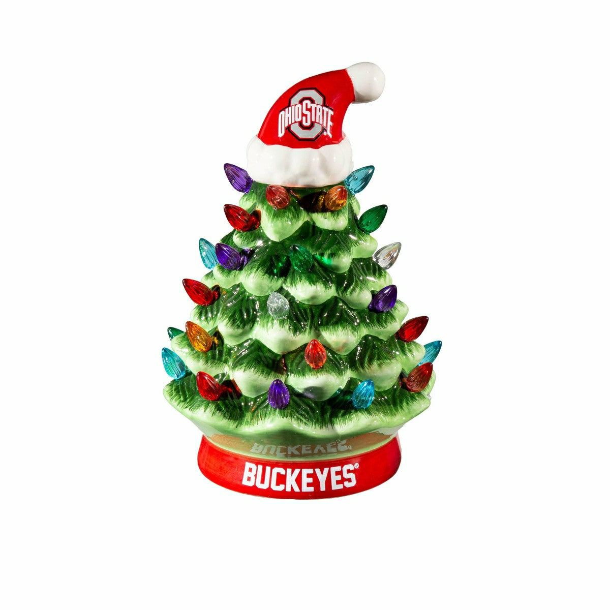 Team Sports America Value - 8" LED Ceramic Christmas Tree, Ohio State University