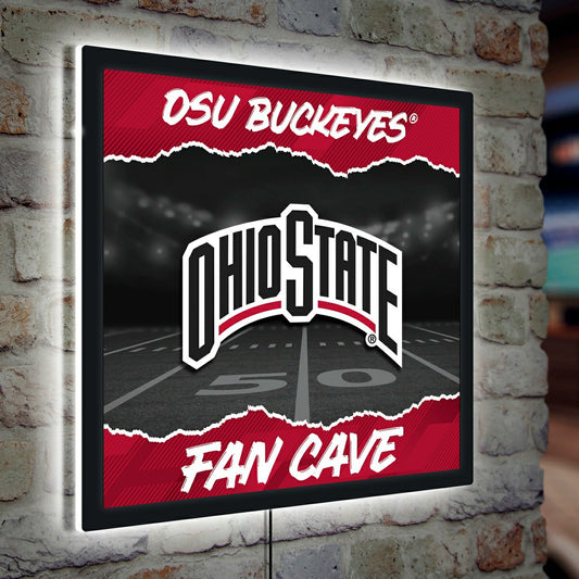 Team Sports America Recommended - Ohio State University 23"H x 23"L LED Wall Decor, Edgelite, Square