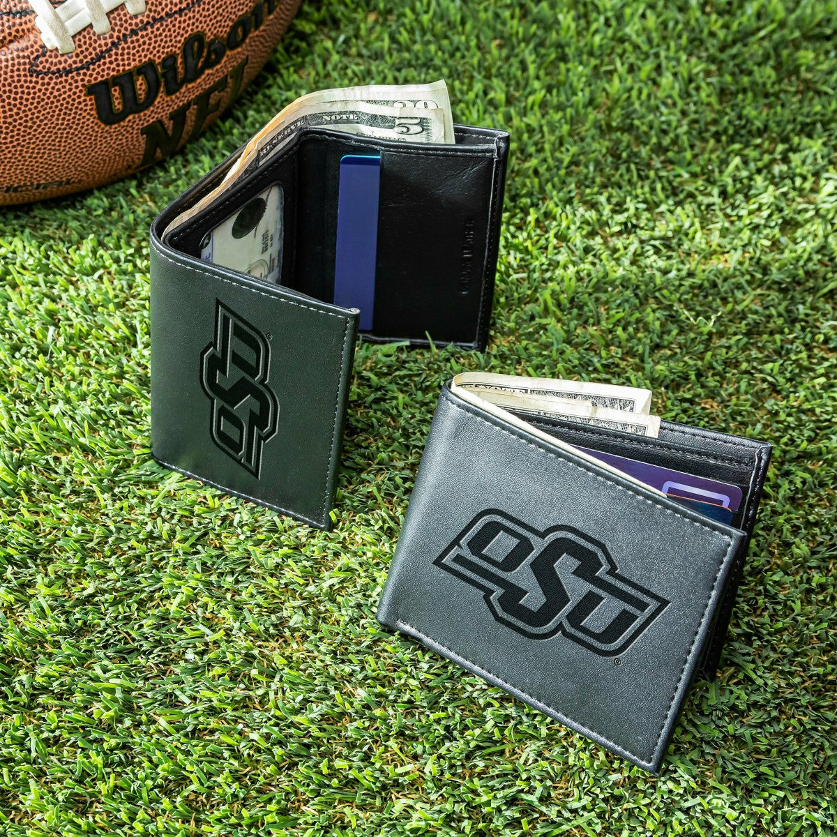 Team Sports America Classic - Oklahoma State University, Bi-Fold and Tri-Fold Wallet Gift Set, Black