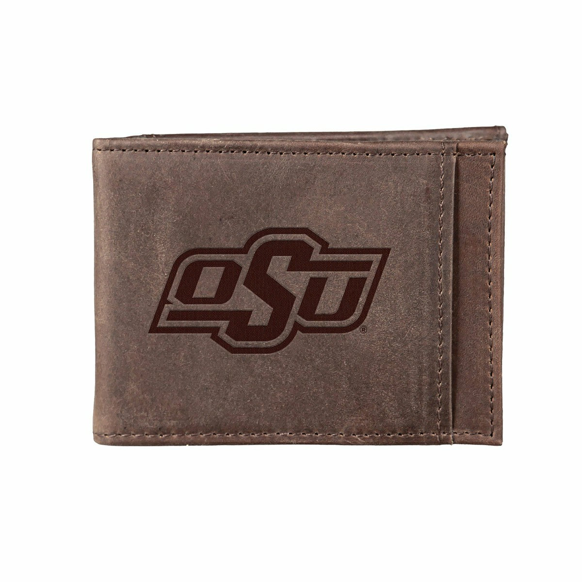 Team Sports America Value - Front Pocket Wallet w/ RFID Blocking, Oklahoma State University, Brown