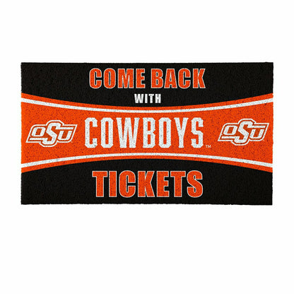 Team Sports America Classic - 28" x 16" PVC Trapper Mat, Come Back with Tickets, Oklahoma State Univ