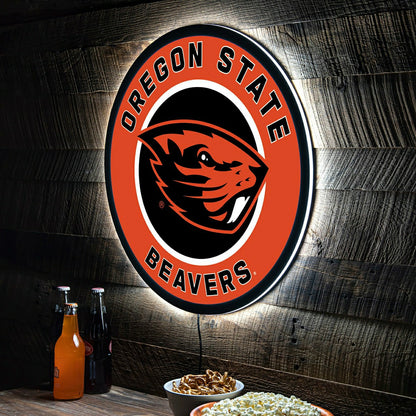 Team Sports America Essential - LED Wall Decor, Round, Oregon State University