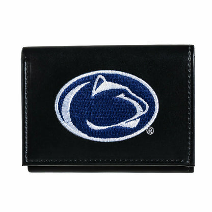 Team Sports America Trending - Penn State Black Tri-Fold Embroidered Wallet w/ RFID Blocking