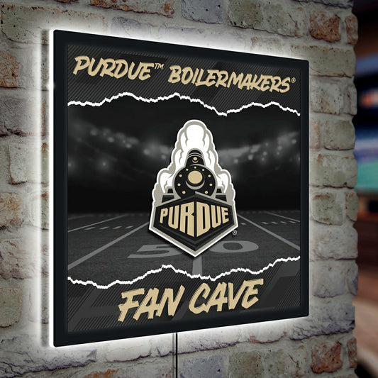Team Sports America Recommended - Purdue University 23"H x 23"L LED Wall Decor, Edgelite, Square