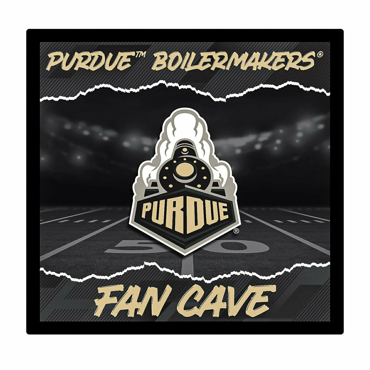 Team Sports America Recommended - Purdue University 23"H x 23"L LED Wall Decor, Edgelite, Square