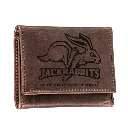 Team Sports America Value - South Dakota State University, Tri-Fold Wallet, Brown, CH, 100% Genuin