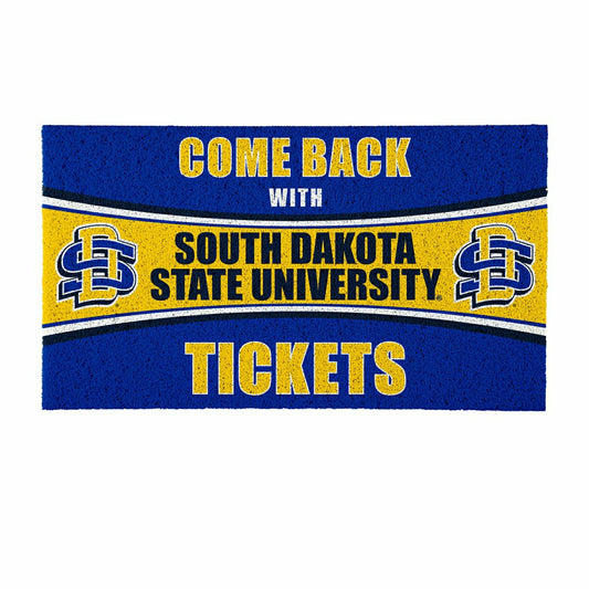 Team Sports America Essential - 28" x 16" PVC Trapper Mat, Come Back with Tickets, South Dakota State