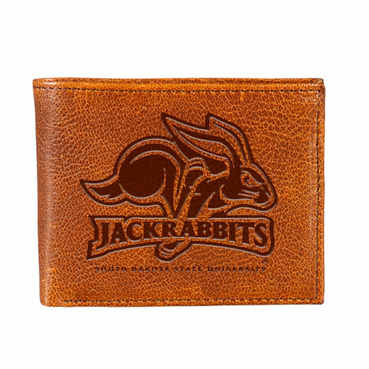 Team Sports America Recommended - South Dakota State University, Embossed 100% Genuine Tumbled Leather P