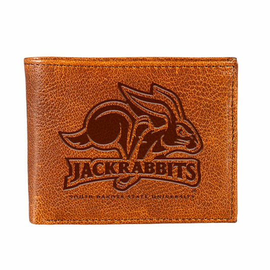 Team Sports America Recommended - South Dakota State University, Embossed 100% Genuine Tumbled Leather P