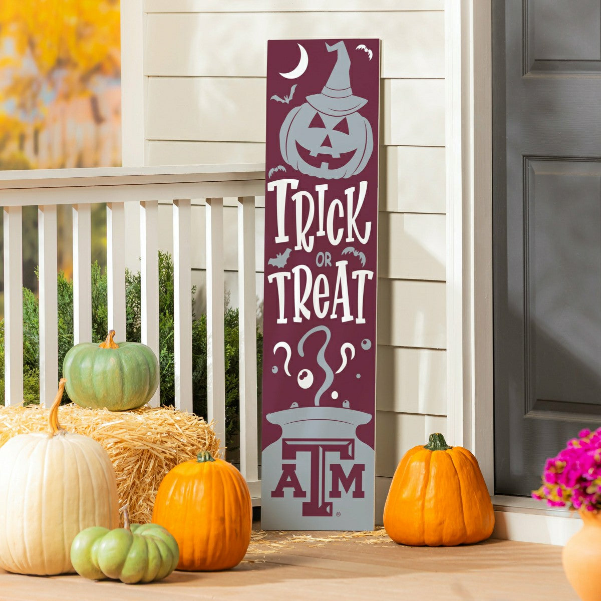 Team Sports America Trending - 47" Double Sided Leaner, Texas A&M, Halloween