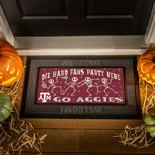 Team Sports America Best Seller - Texas A&M Flocked Coir Halloween Sassafras Switch Mat, 22"x10"