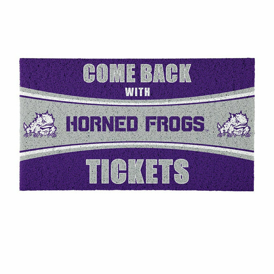 Team Sports America Classic - 28" x 16" PVC Trapper Mat, Come Back with Tickets, Texas Christian Uni