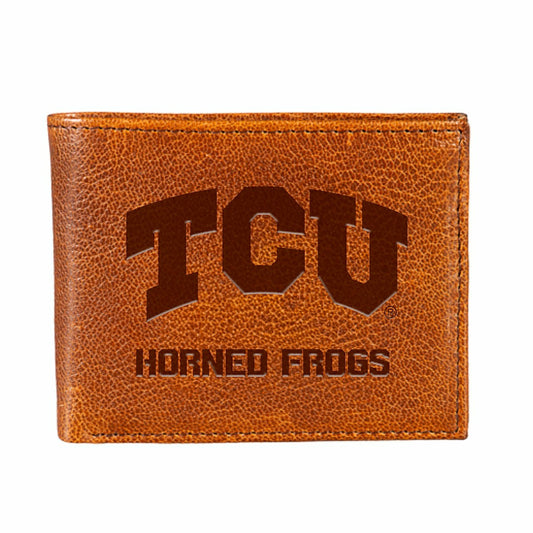 Team Sports America Trending - Texas Christian University, Embossed 100% Genuine Tumbled Leather Pass
