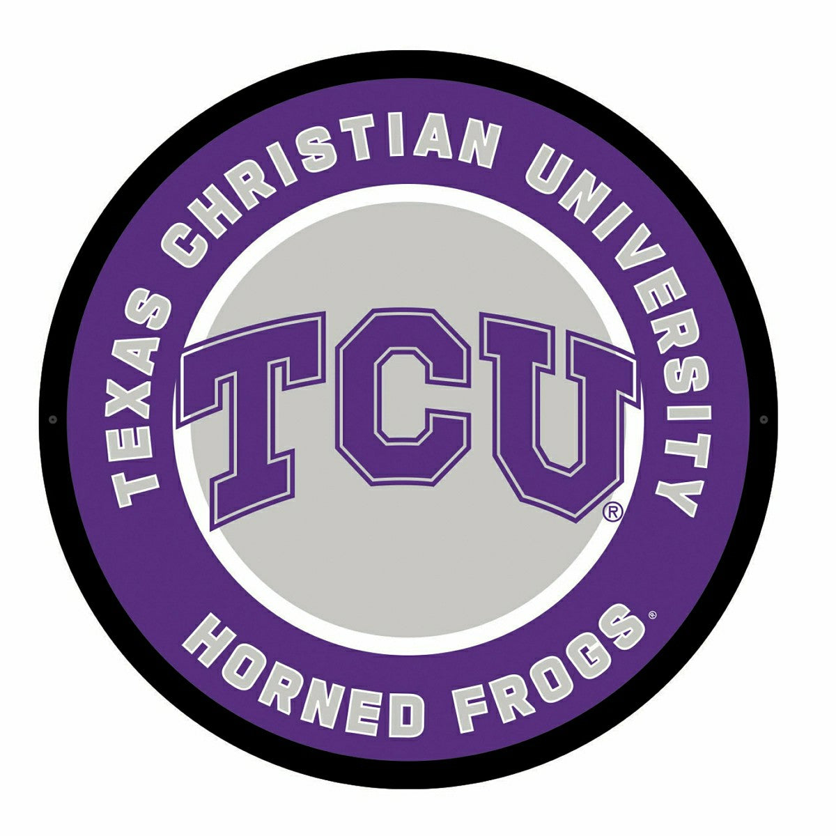 Team Sports America Recommended - LED Wall Decor, Round, Texas Christian University