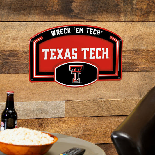 Team Sports America Exclusive - Texas Tech University USA Embossed Steel Wall Sign, 11" x 17"
