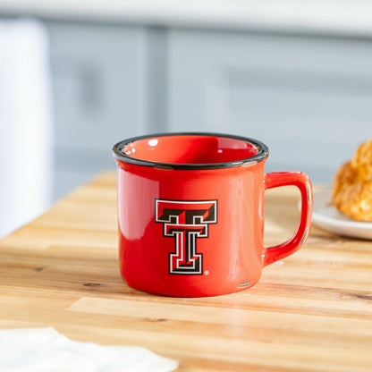 Team Sports America Everyday - Texas Tech University Ceramic Camp Cup with Enamel Finish, 14oz