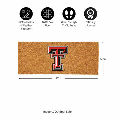 Team Sports America Everyday - Texas Tech University Extra Large Full Color Coir Mat, 60"x24"