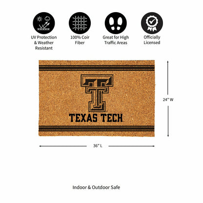 Team Sports America Trending - Texas Tech University Large One Color Coir Mat, 36"x24"
