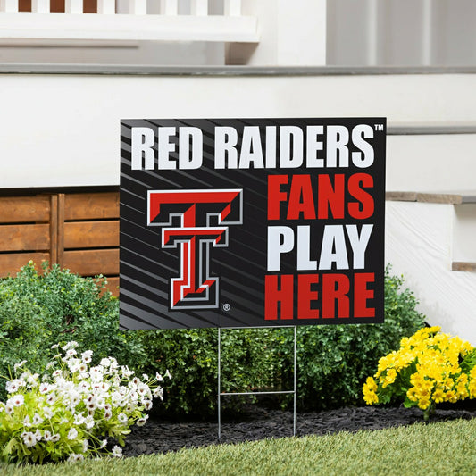 Team Sports America Recommended - Texas Tech University Coroplast Yard Sign "Fans Play Here"