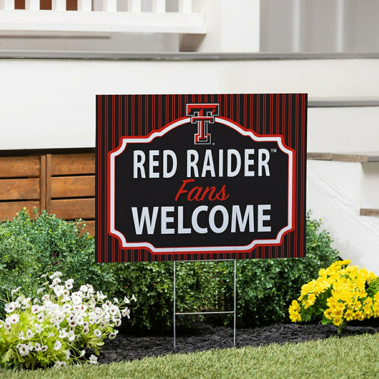 Team Sports America Exclusive - Texas Tech University Coroplast Yard Sign, "Fans Welcome"